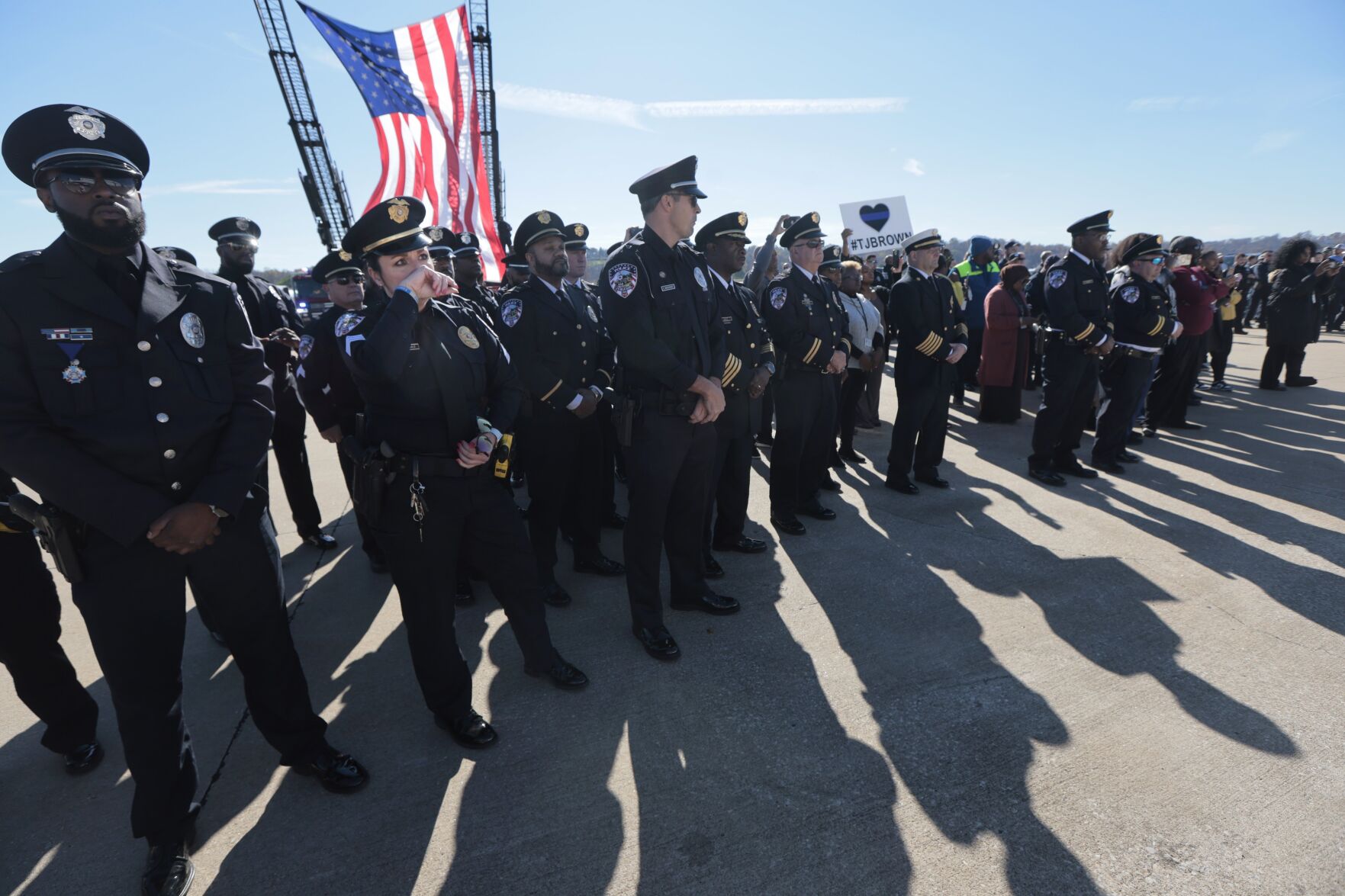 Family, friends, colleagues send-off Ferguson police officer Travis Brown